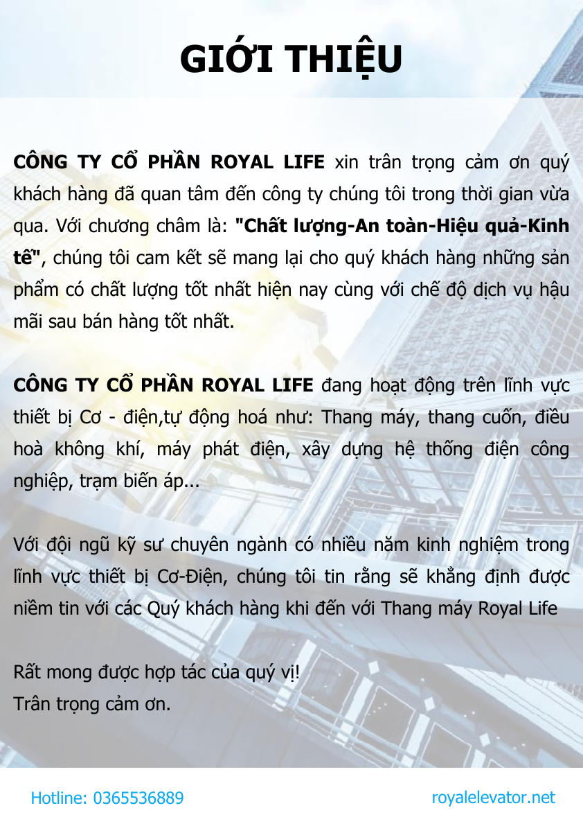 Giới thiệu 2 THANG MAY ROYAL 5